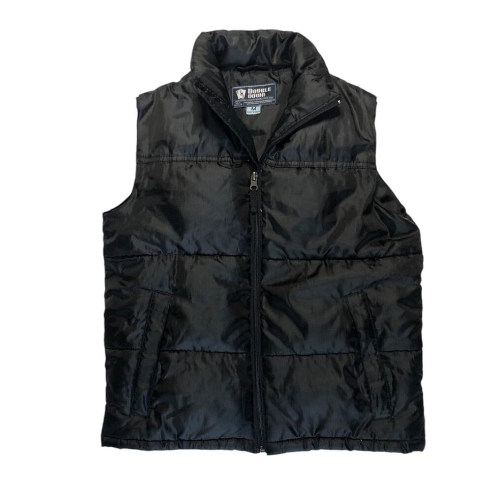 Steve & Barrys Double Down Black Puffer Vest Womens Medium